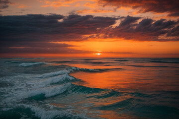 Fototapeta na wymiar Sunset In Beach Wallpaper
