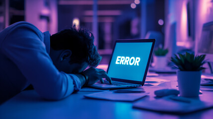 Stock photo Critical computer fatal error Computer Glitch Error Fatal Errors Website Crash Problem - obrazy, fototapety, plakaty