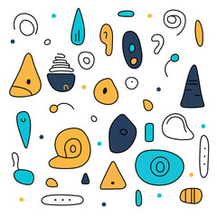 Hand drawn abstract doodle elements. Modern simple vector illustration