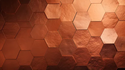 Foto op Plexiglas copper metal texture background © benjawan