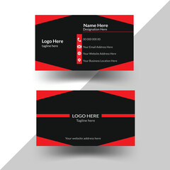 Modern Business Card Design template red and black colors  Visiting Card.