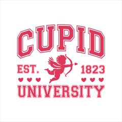 Cupid University EPS Varsity SVG Design, Valentine Vibes Svg, Girl Valentine, Valentines Heart, Funny Valentine Shirt, 
Valentine Gift For Women, Valentines Mom Shirt, 14th February, Hello Valentine, 