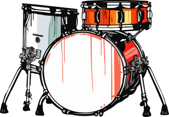 Fototapeta na wymiar drums design illustration isolated on transparent background 