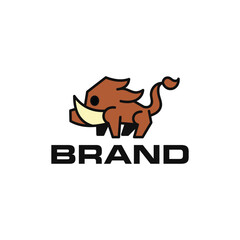 Modern Boar Animal logo design, Boar wild pig isolated animal logo design