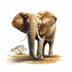 Fototapeta na wymiar The elephant is an explorer created with Generative Ai