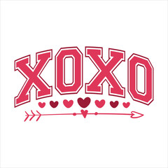 Valentine Xoxo EPS Varsity SVG Design, Valentine Vibes Svg, Girl Valentine, Valentines Heart, Funny Valentine Shirt, 
Valentine Gift For Women, Valentines Mom Shirt, 14th February, Hello Valentine, 
V