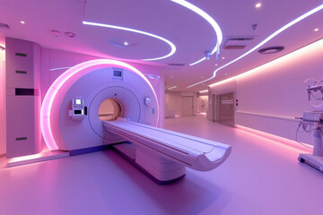 Cutting-Edge Ct Scan Room In A Futuristic Hospital Environment. Сoncept Futuristic Hospital Design, Advanced Medical Technology, Innovative Imaging Facility, High-Tech Ct Scan Room