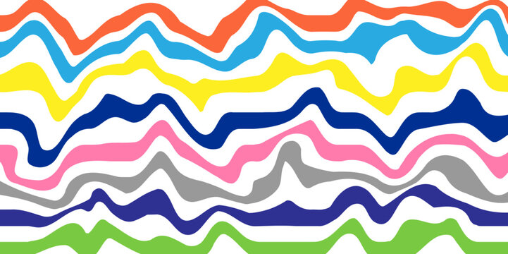 Acid wave rainbow line backgrounds. psychedelic poster background collection. Creative stripes wave ripple texture vector. Curved lines wavy ribbons pattern. Banner, billboard or card striped bakgrund