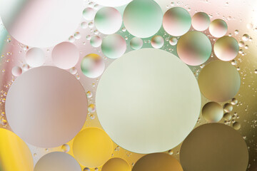 Colorful backdrop with oil drops on water surface. Abstract background.