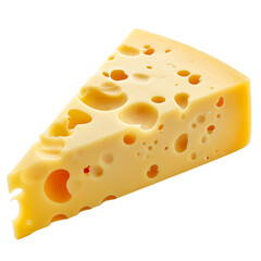 A cheese slice isolated on a transparent background 