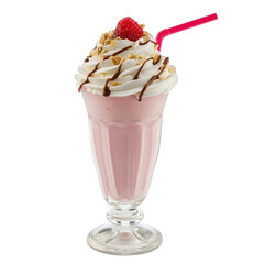 A milkshake side view isolated on a transparent background 