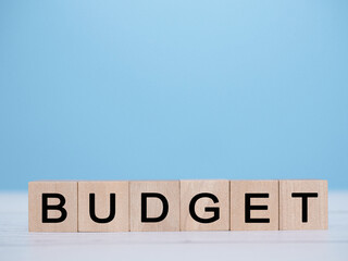 Wooden blocks with the word BUDGET. The concept about budget planning and allocation