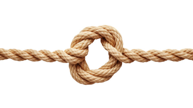 Rope knot isolated on transparent and white background