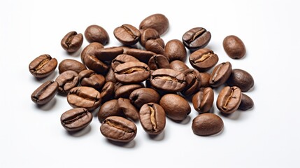 Coffee beans on a white background. Neural network AI generated art