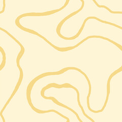 Wavy Seamless Trippy Pattern. Seamless pattern of colorful abstract squiggles print, scribble spiral and wavy lines. retro 80s style. Chaotic ink brush scribbles. Vector illustration