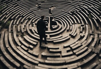 Person in labyrinth