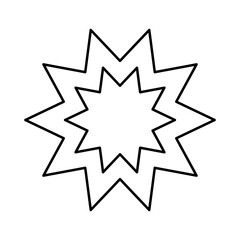 Bahai color concept. Religion isolated element.