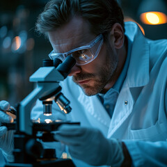Professional scientists working a modern lab doing research