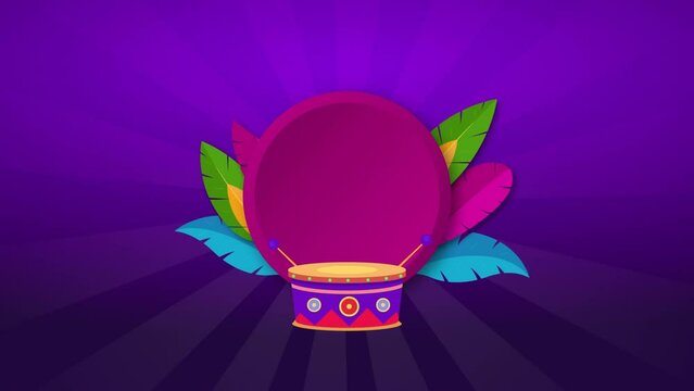 carnival celebration festival animation for social media post, with copy space animated for carnival poster