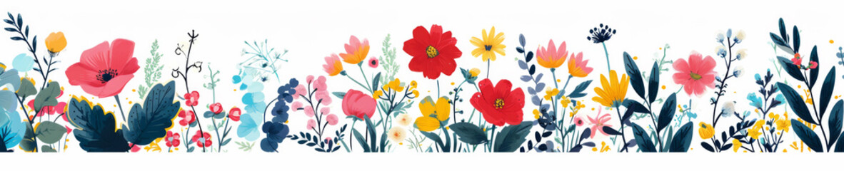 Illustration materials for wild flowers in spring.