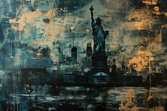 Abstract illustration Statue of Liberty