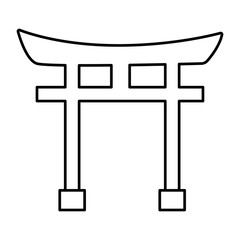  Shinto color concept. Religion isolated element.