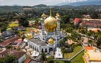 Aerial view of the Ubudiah Mosque in Kuala Kangsar