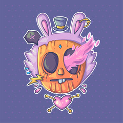 Cartoon vector character. Trendy style. Vector illustration.