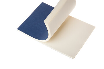 Blank open Notepad isolated. Open diary with blank pages