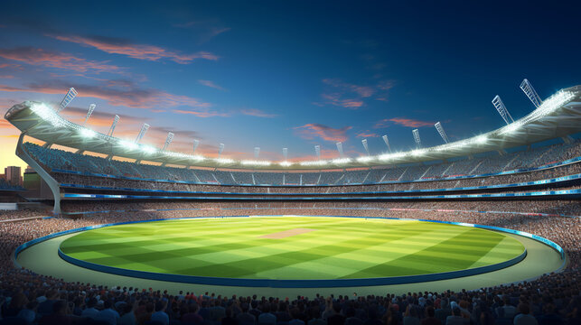 crowded Cricket Stadium