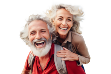 PNG picture of A romantic senior couple