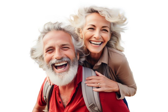 PNG picture of A romantic senior couple