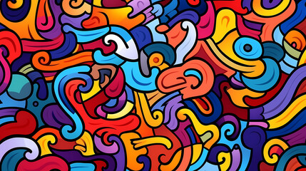 Obraz na płótnie Canvas Funny doodle seamless pattern, artistic background