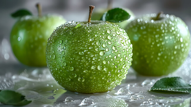appetizing green apples photo