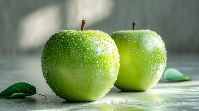 tasty green apples isolated