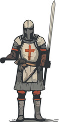 Fototapeta premium knight design illustration isolated on transparent background