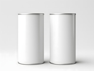 3D white blank two paper tube tin can mockup - obrazy, fototapety, plakaty