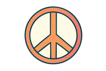 peace sign in orange, blue, yellow
