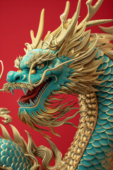 Fototapeta premium Sculpture of Chinese dragons.