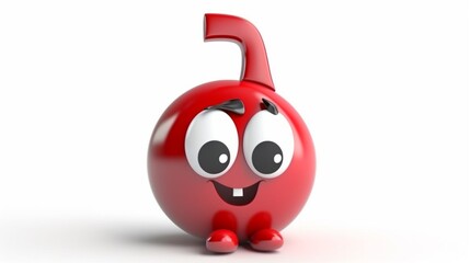 Percent toon isolated on white background.Generative AI