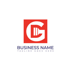 Letter cg or gc negative space logo design