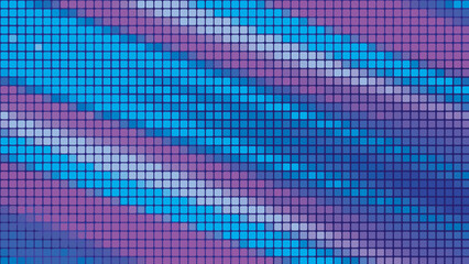 Fototapeta premium Multicolored mosaic background in technology concept. Abstract rainbow LED squares. Technology digital square color background. Colored pixel grid background. Vector illustration