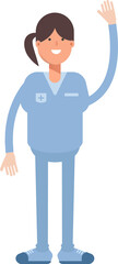 Fototapeta premium Nurse Character Raising Hand Illustration 