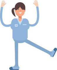 Nurse Character Relaxing Illustration
