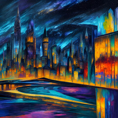 Dynamic City Palette: Exploring Abstract Urban Landscapes.