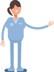Nurse Character Holding Electric Plug
