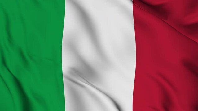 Italy flag seamless loop animation. The National flag of Italy 4k High Resolution.