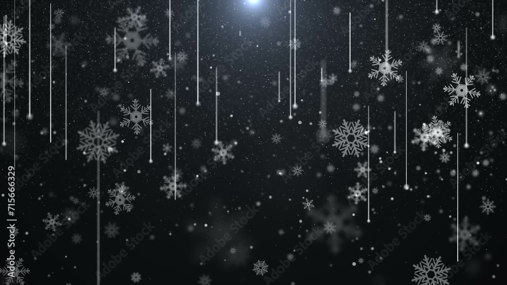 Poster glittering white particle background greeting merry christmas with lens flare shinning light. abstra