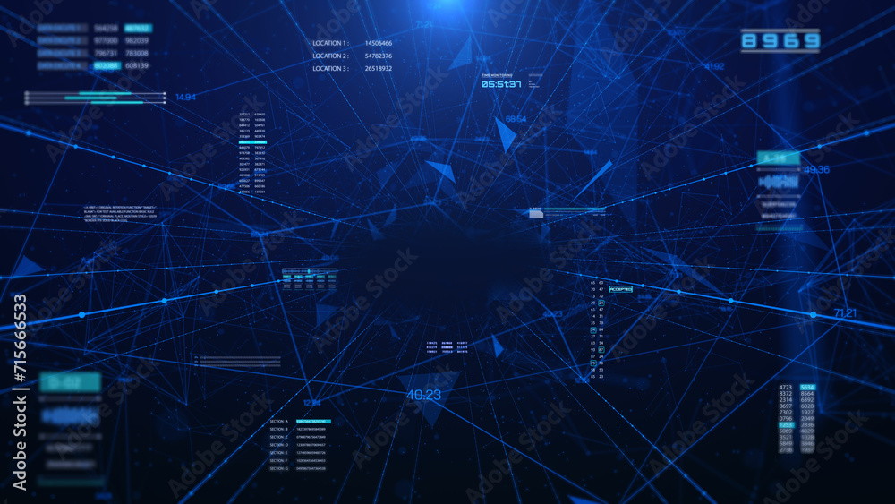 Aufkleber Technology UI Information Graphic Communication Data on HUD Interface System Report Illustration.