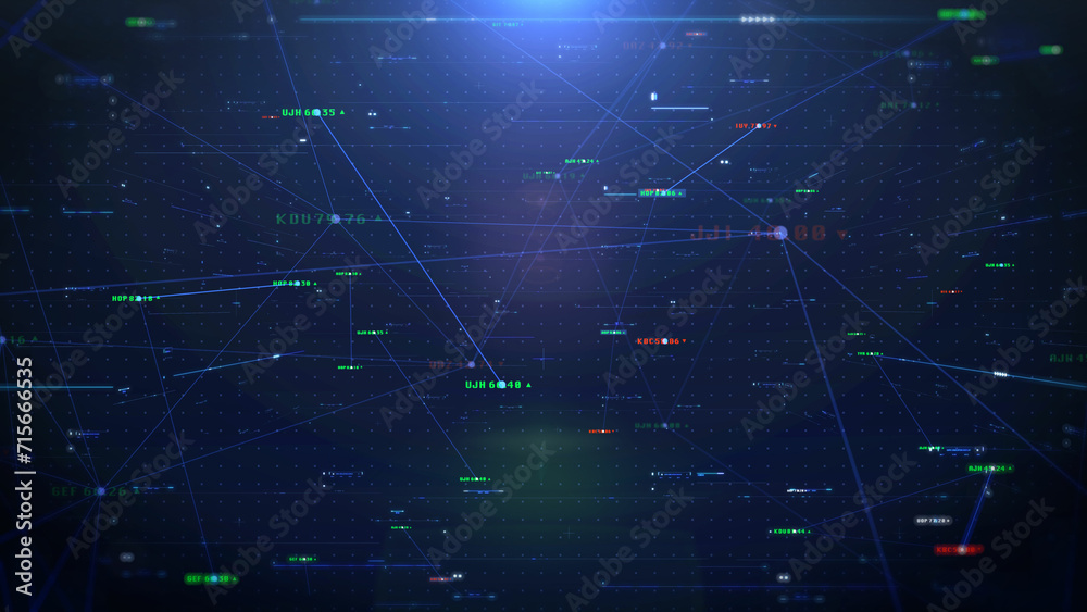 Poster Technology stock financial charts and data number insight information analysis screen display illustration background. Global e-commerce trading concept.